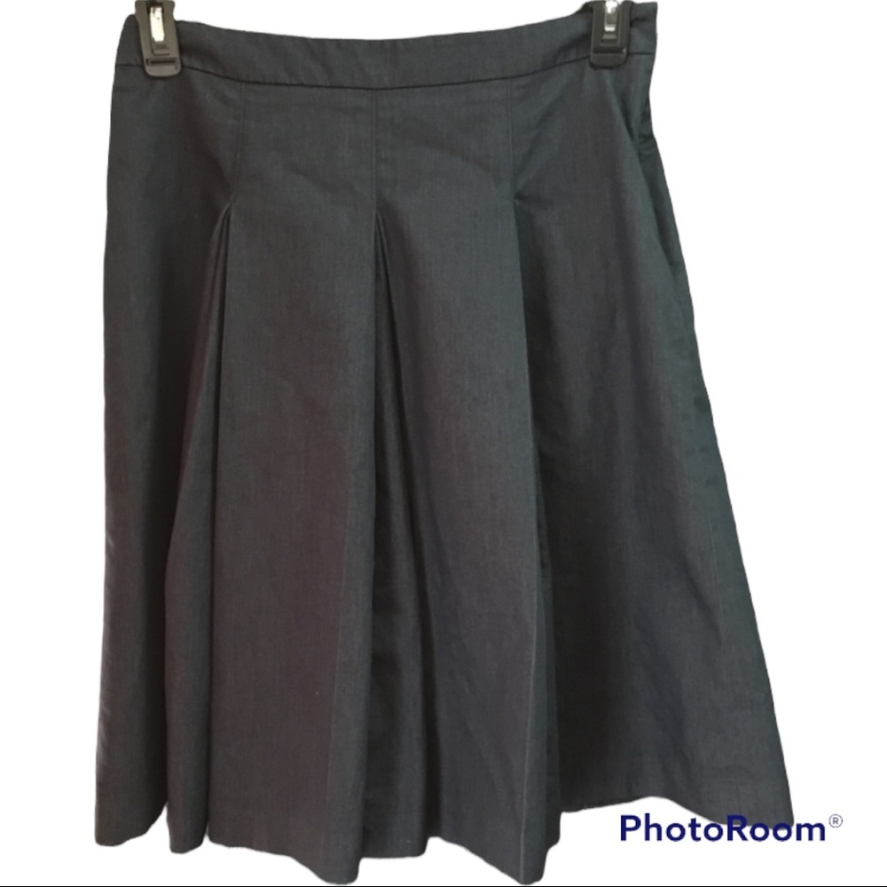 Nordstrom Brand HALOGEN EUC Pleated Denim Midi Skirt